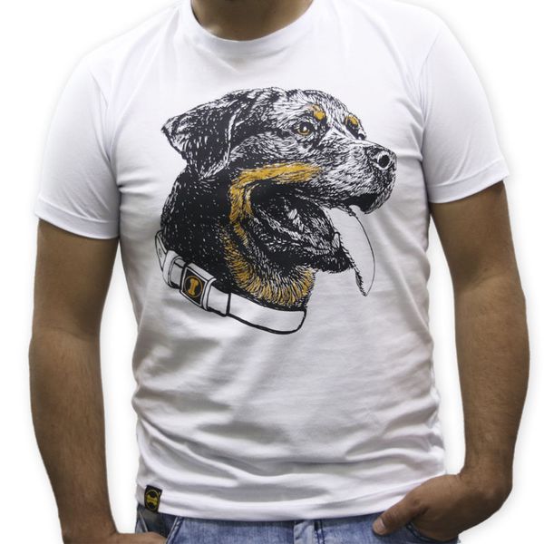 Camiseta Rottweiler Masculino - Branca
