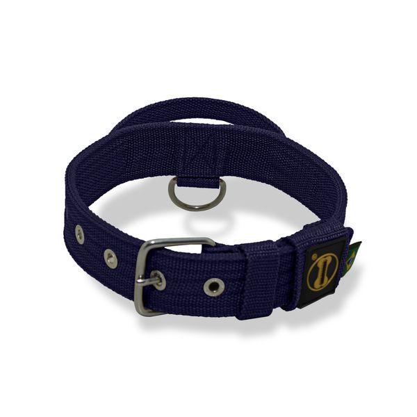 Coleira Cachorro Poderosso Fit Amorosso Azul Marinho