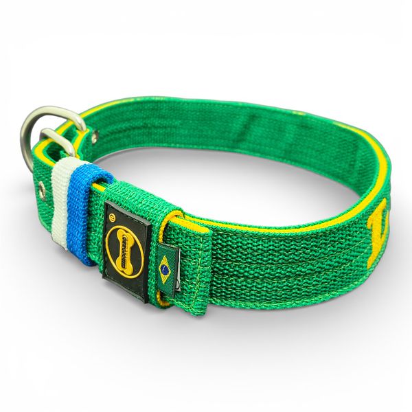 LQ Coleira fit Para Cachorro XG nome Logan verde e amarelo
