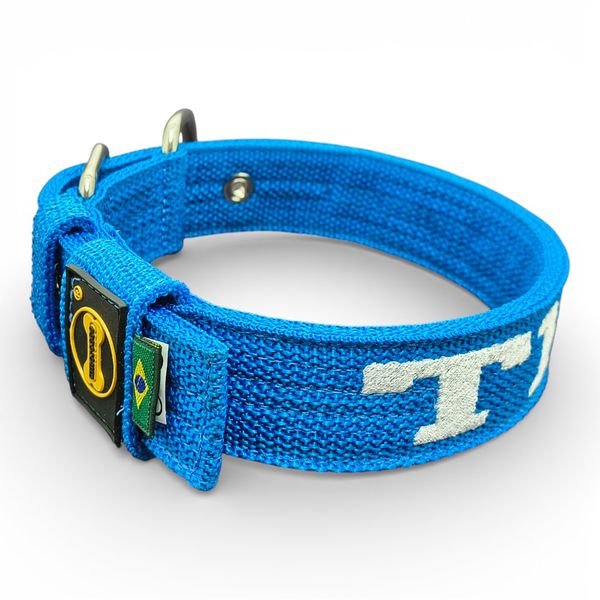 LQ Coleira fit Para Cachorro G nome Thor azul