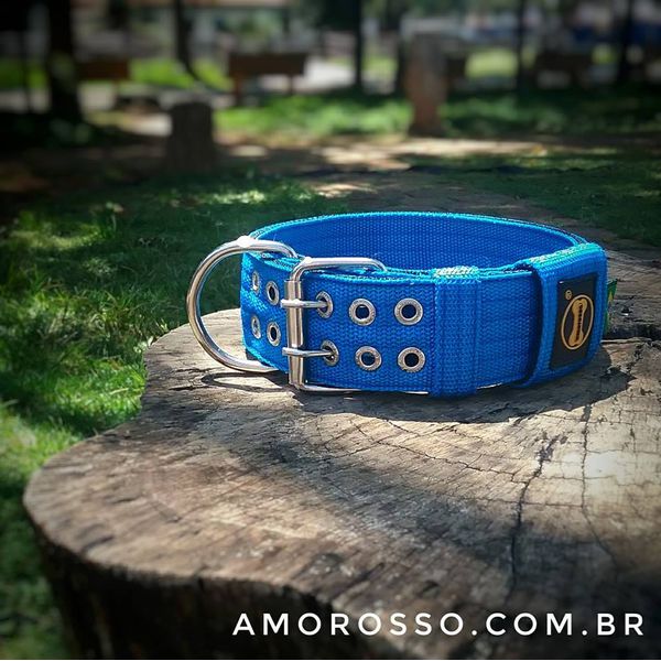 Coleira Para Cachorro Amorosso Azul E Preto