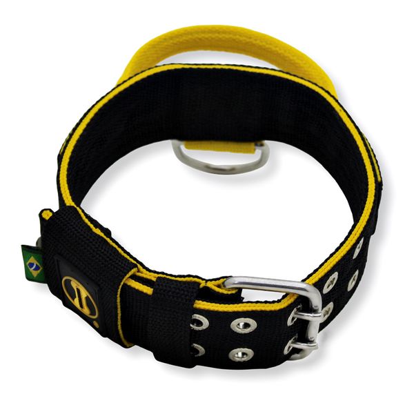 Coleira Para Cachorro Poderosso (preto e amarelo) 