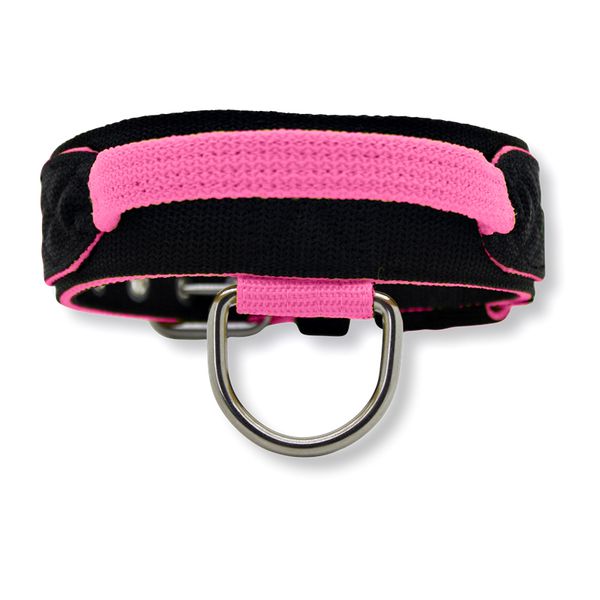 Coleira Para Cachorro Poderosso Preto E Rosa Flúor