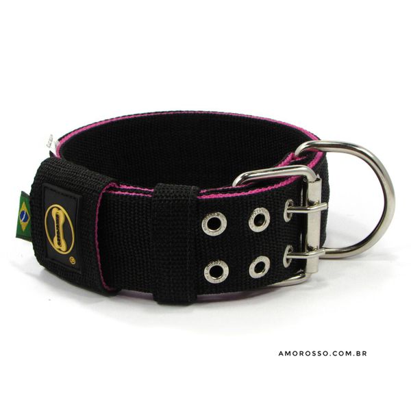 Coleira Para Cachorro Amorosso (preto e rosa)