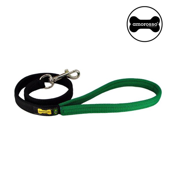 GUIA CURTA AMOROSSO® (preto e verde) 80CM