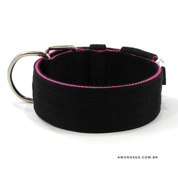 Coleira Para Cachorro Amorosso (preto e rosa)