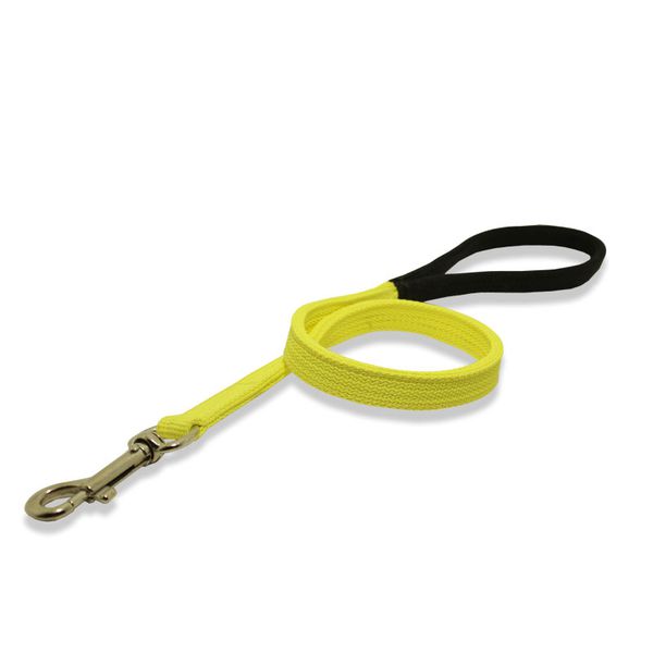 Coleira Para Cachorro Amorosso + Guia Curta 80cm (Amarelo Flúor e Preto)