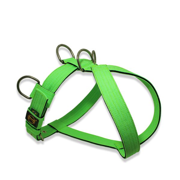 Peitoral Tradicional + Guia Curta 80cm - Verde Flúor e Preto