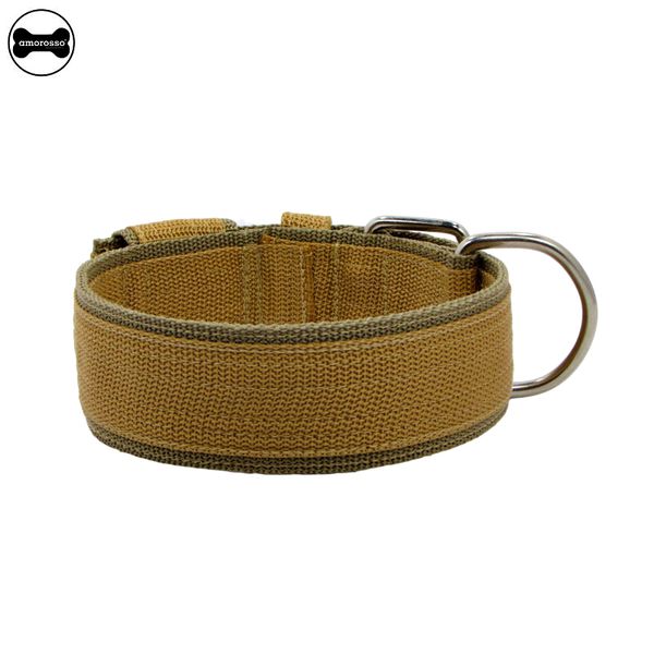 Coleira Para Cachorro Amorosso Slim (Bege e Caqui) 