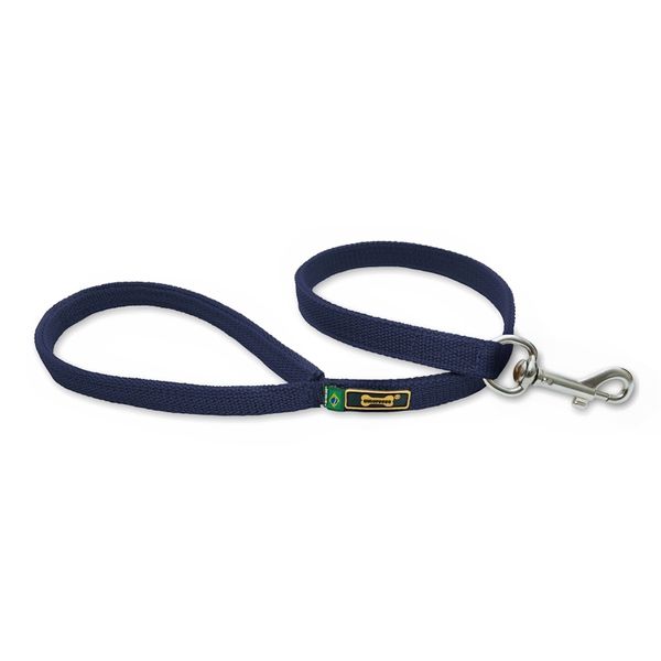Coleira Para Cachorro Amorosso + Guia Curta 80cm (AZUL MARINHO) 