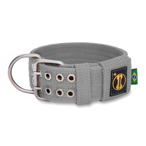 Coleira Para Cachorro Amorosso + Guia Curta 80cm (CINZA) 
