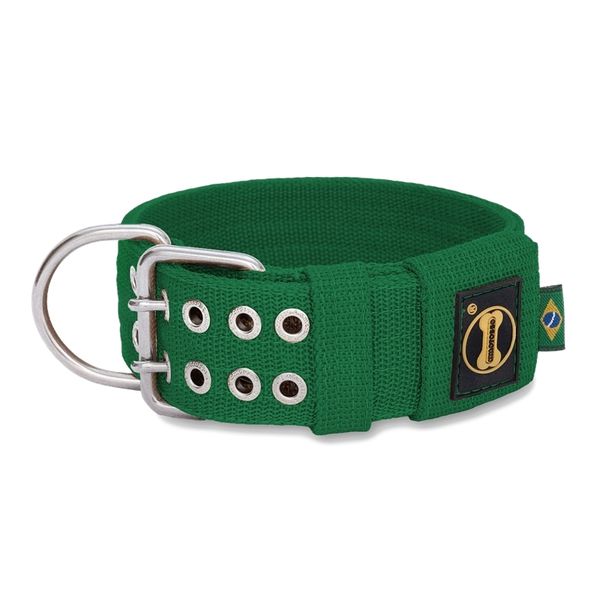 Coleira Para Cachorro Amorosso + Guia Curta 80cm (VERDE) 