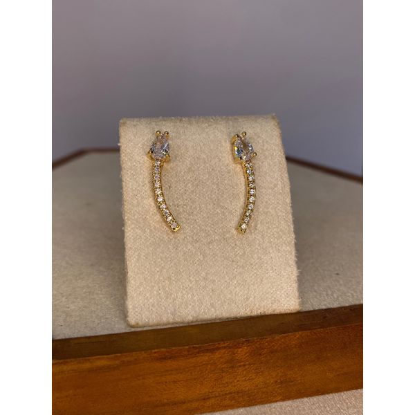 Ear Cuff Cravejado Detalhe em Gota
