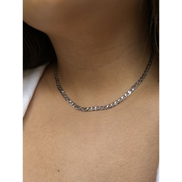 Choker Elos Groumet Banho Ródio Branco 