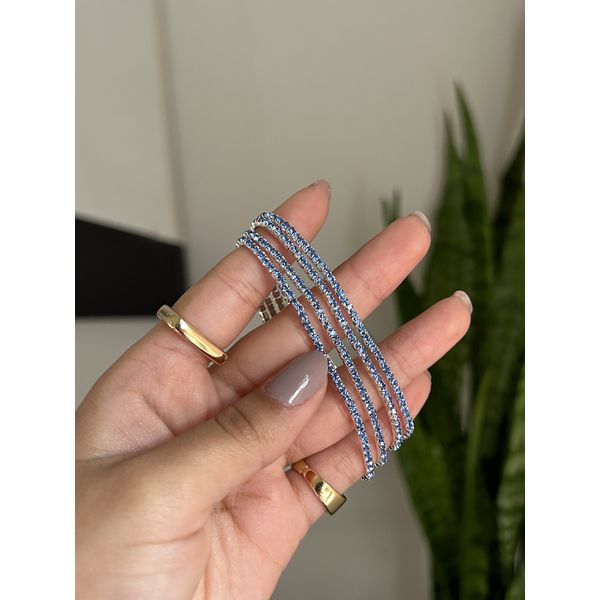 Kit 4 Pulseiras Rivieras Elástico Azul