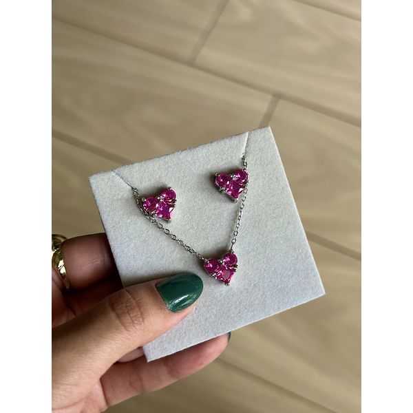 Conjunto Coração Lapidado Pink