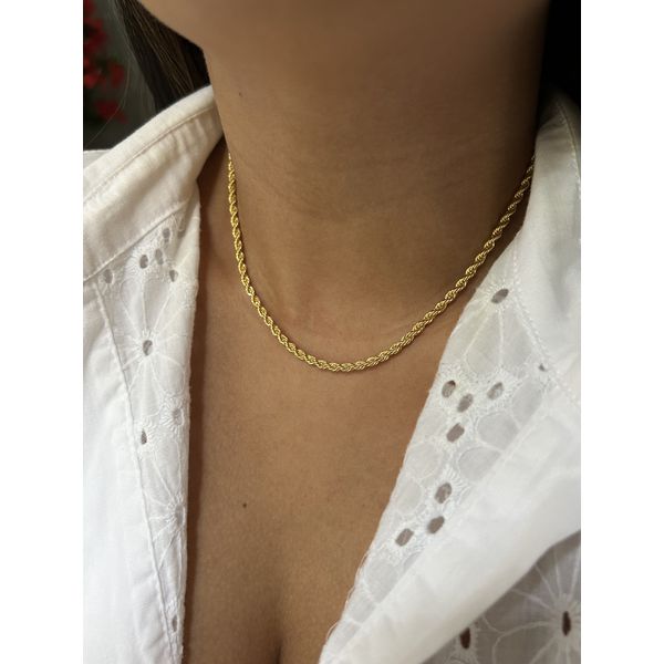 Choker Cordão Baiano Médio 3mm Banhado a Ouro 