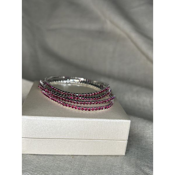 Kit 4 Pulseiras Rivieras Elástico Pink