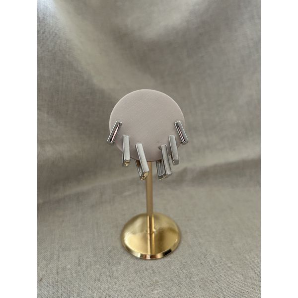 Trio Argolas Quadradas Banhadas Ródio Branco 