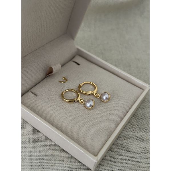 Brinco Argola Pérola Única Banhado a Ouro