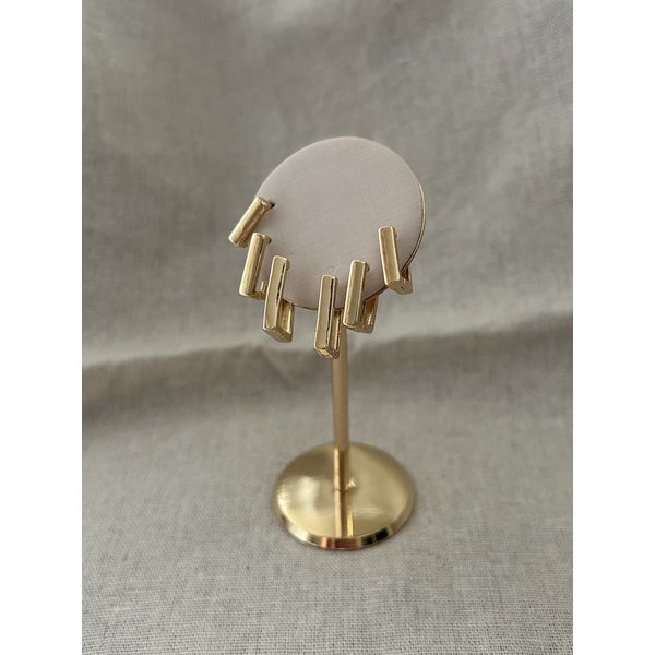 Trio Argolas Quadradas Banhadas a Ouro