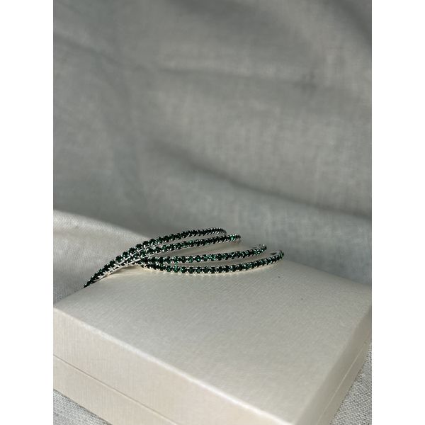 Kit 4 Pulseiras Rivieras Elástico Verde Esmeralda 