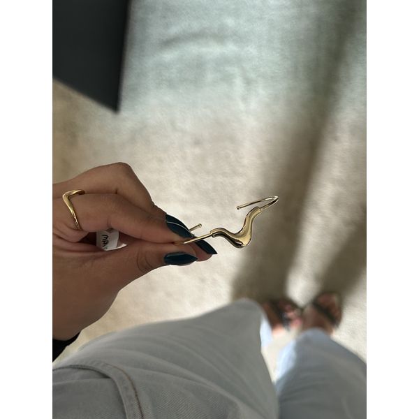 Bracelete Formato Orgânico Ajustável Banhado a Ouro