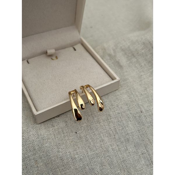 Brinco Gota Duplo Banhado a Ouro