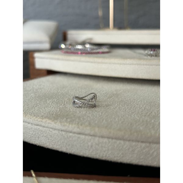 Piercing Fake X Cravejado Banhado a Ródio Branco 