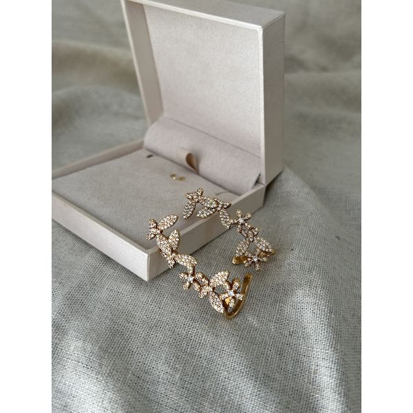 Brinco Ear Cuff Borboleta Micro Cravejado 