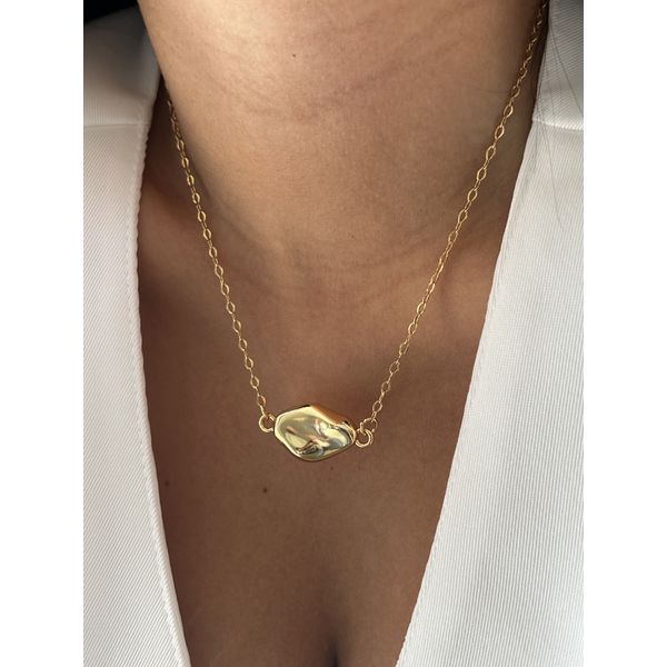 COLAR PINGENTE ORGÂNICO BANHADO A OURO