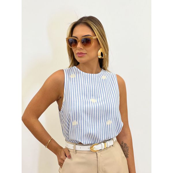 Cropped Folha Azul