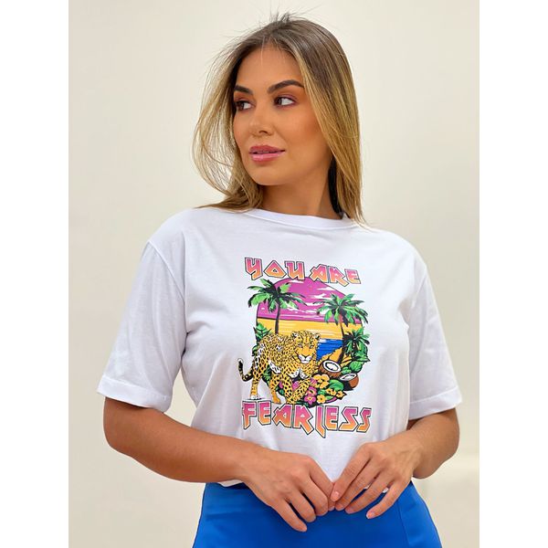 T-shirt Fearless Branca