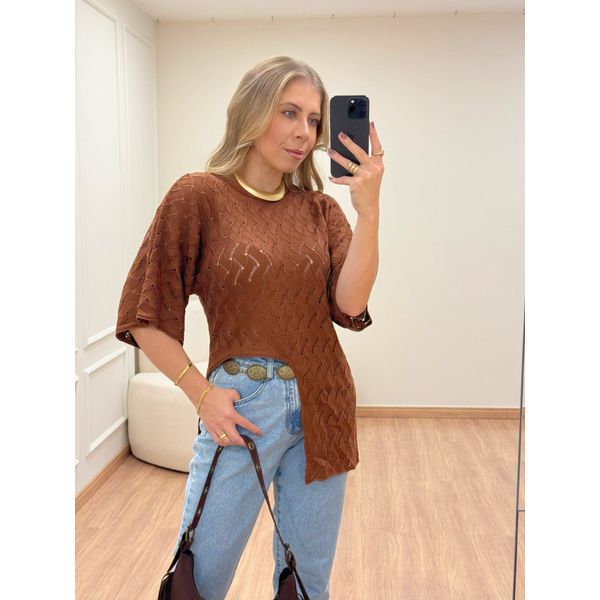 Blusa Assimétrica Marrom