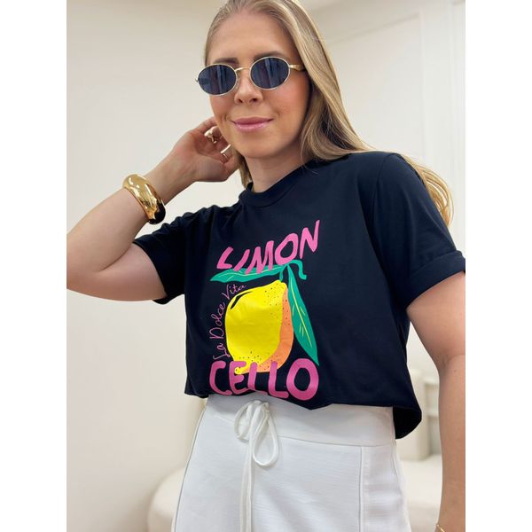 T-shirt Lemon Preta