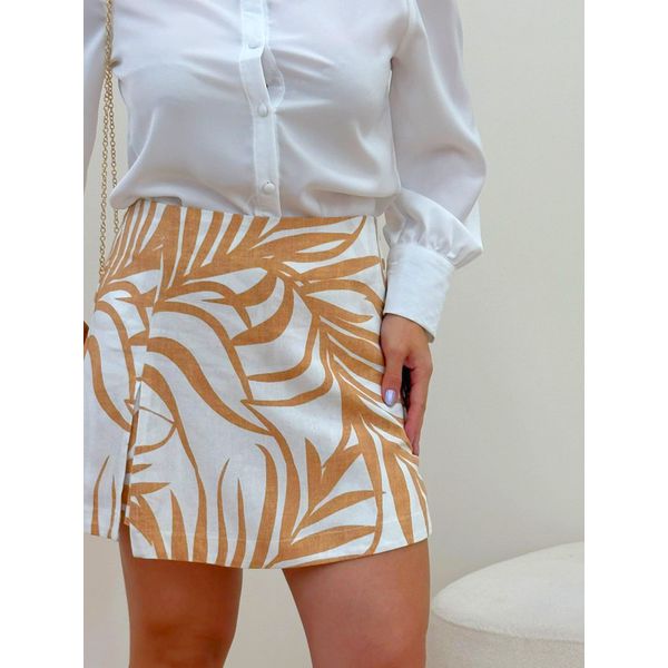 Shorts Saia Madalena Estampado Bege
