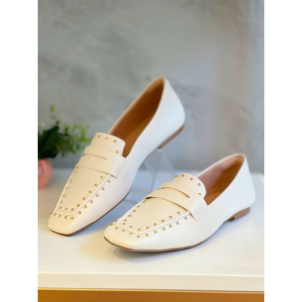 Mocassim Tachas Off White