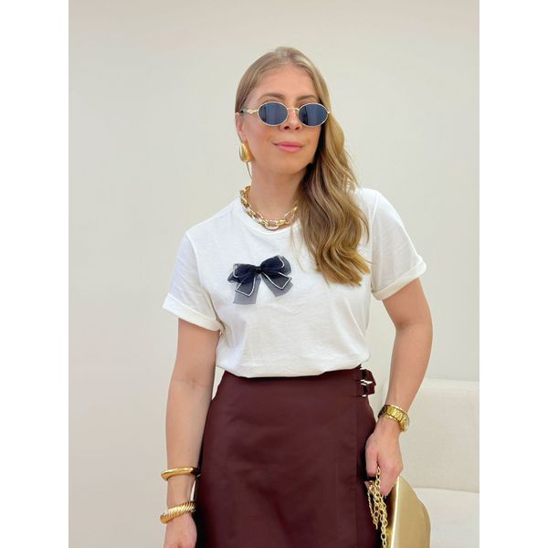 T-shirt Basic Glam Branca