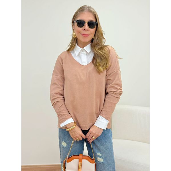 Blusa Poliana Manga Longa Nude