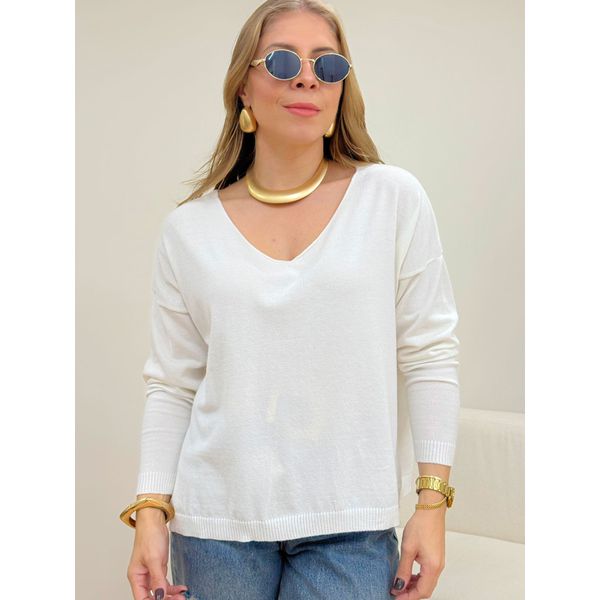 Blusa Poliana Manga Longa Off White