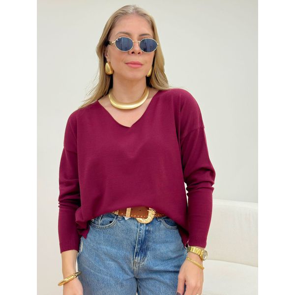 Blusa Poliana Manga Longa Vinho