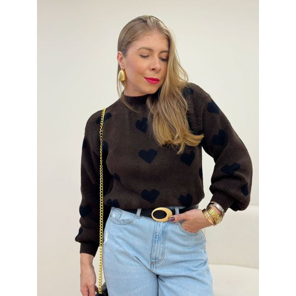 Blusa Love Marrom