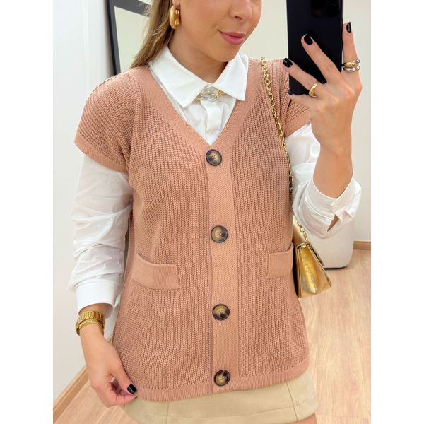 Colete Eva Tricot Nude