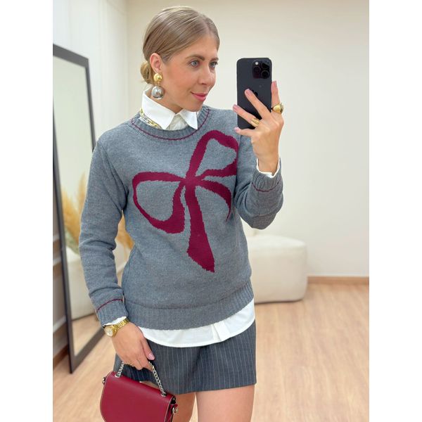 Blusa Laço Cinza