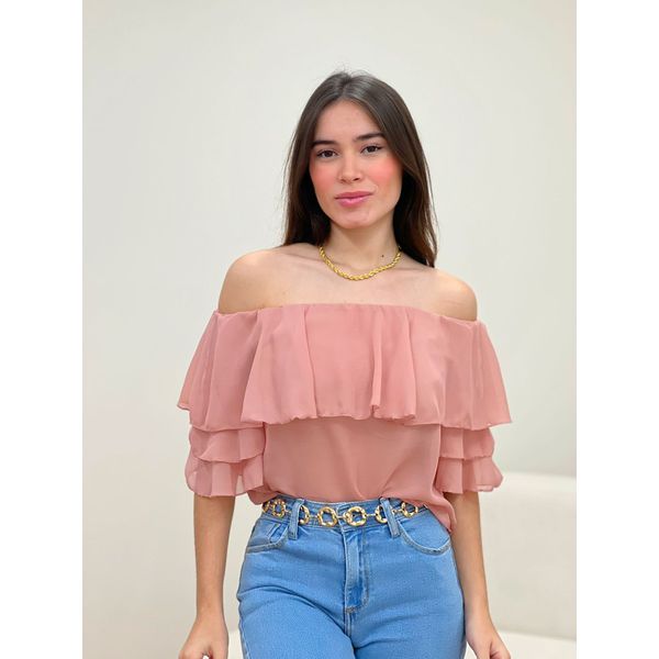 Blusa Ombro A Ombro Rose