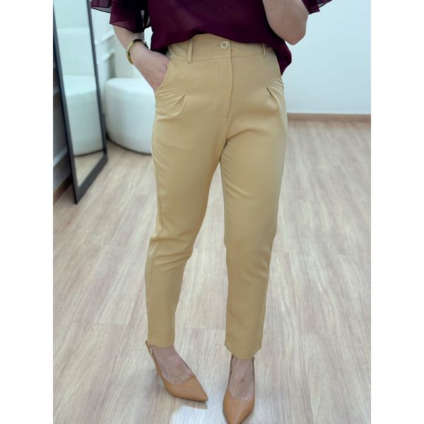 Calça Alfaiataria Reta Nude