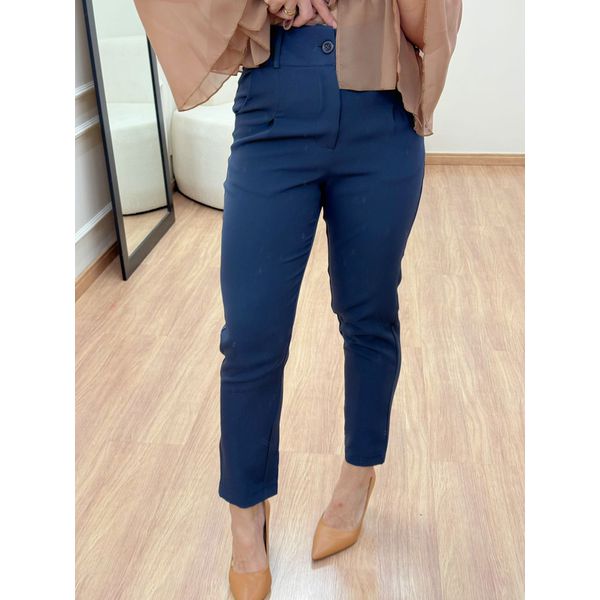 Calça Alfaiataria Reta Azul