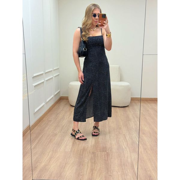 Vestido Poá Preto