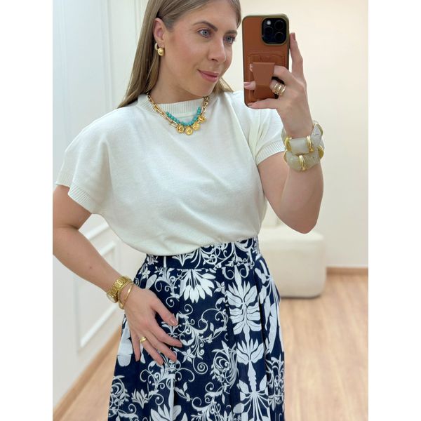 Blusa Malu Gola Redonda Branca