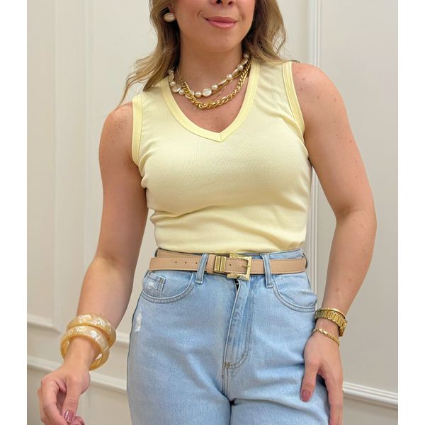 Regata Canelada Amarela